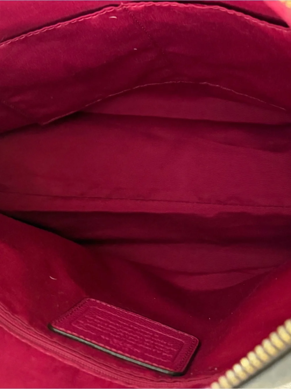 Coach Celeste Convertible Brown Signature Hobo with Fuchsia Leather Accents